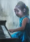 Children play piano - Andrea Corradi - Oil - 100€