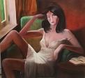 The woman into sofa - Andrea Corradi - Oil - 400€