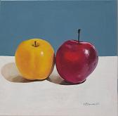 Yellow apple,red apple - Giuliana Provenzi - Oil