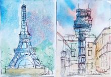  Parigi e Lisbona  - Carla Colombo - Watercolor - 18€