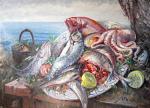 Still life with fish - Domenico Ronca - Oil -  €