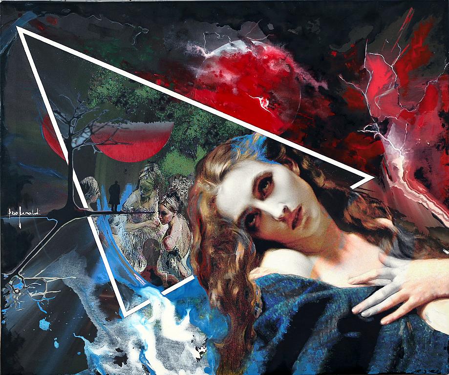 PASSION AND ECSTASY - Ezio Ranaldi - Enamel and oil on canvas with digital processing - 2000 €