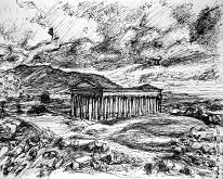 Segesta Temple - Lucio Forte - Indian ink on paper - 85€