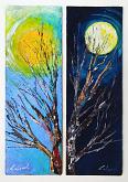  Day and night, sun and moon - Carla Colombo - Oil - 45€