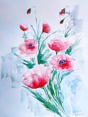 EVERY PETAL red a thank you - poppies - Carla Colombo - Watercolor - €